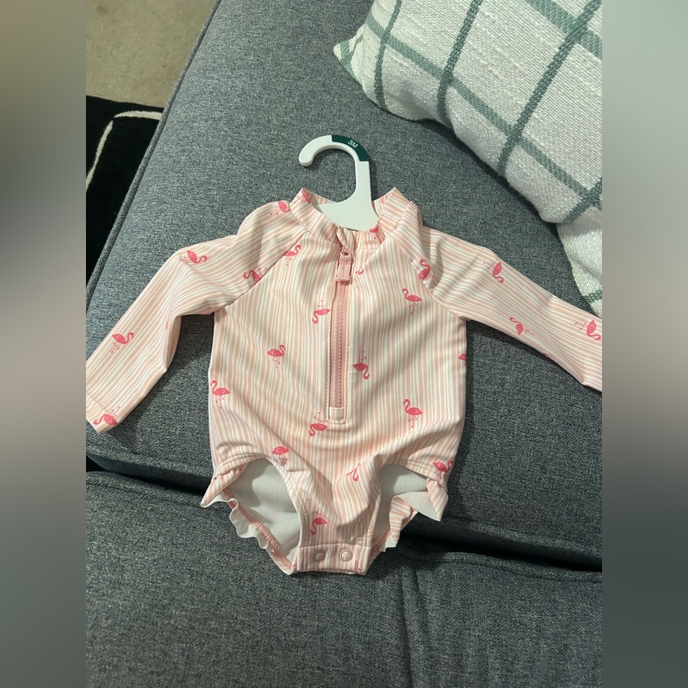 Carter's Soft Pink Striped Baby swim